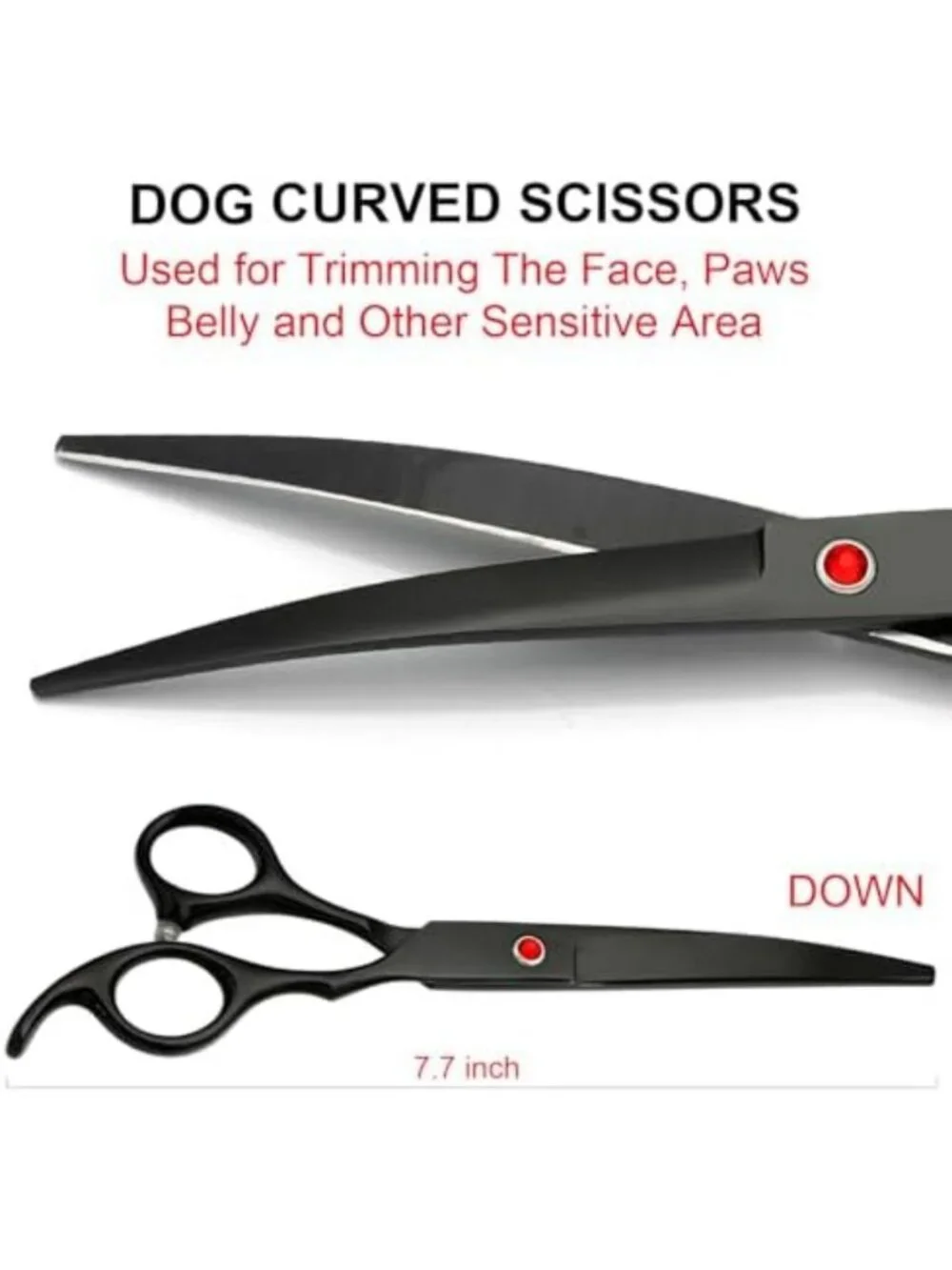 5-Piece Dog Grooming Kit - Sharp Stainless Steel Scissors & Curved Shears for